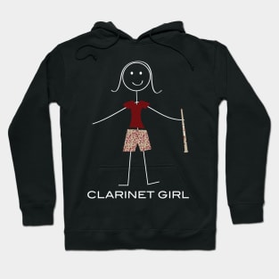 Funny Womens Clarinet Girl Hoodie